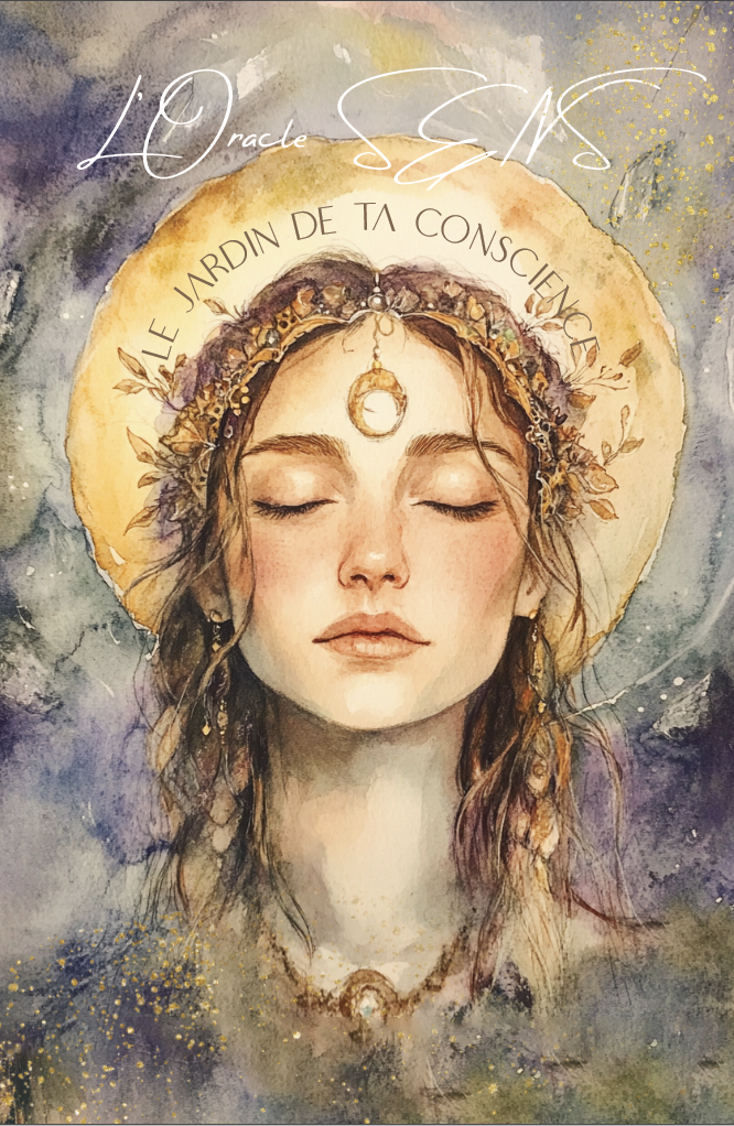 L'Oracle SENS, illustration d'un visage féminin en état méditatif.